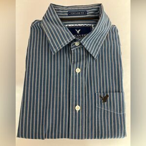 American Eagle Outfitters Men’s Dress Shirt, Large, Blue, Vintage Fit